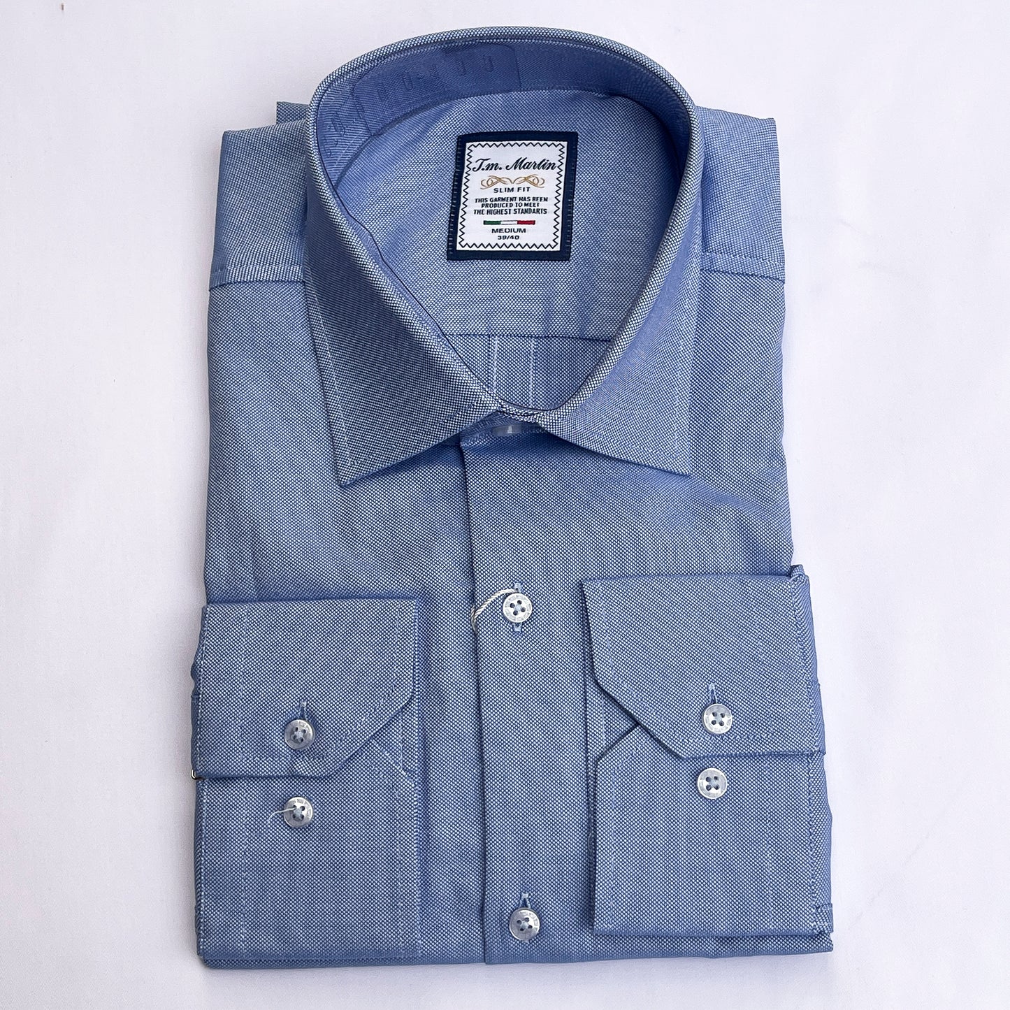 Men’s blue smart fit cotton shirt - TM02