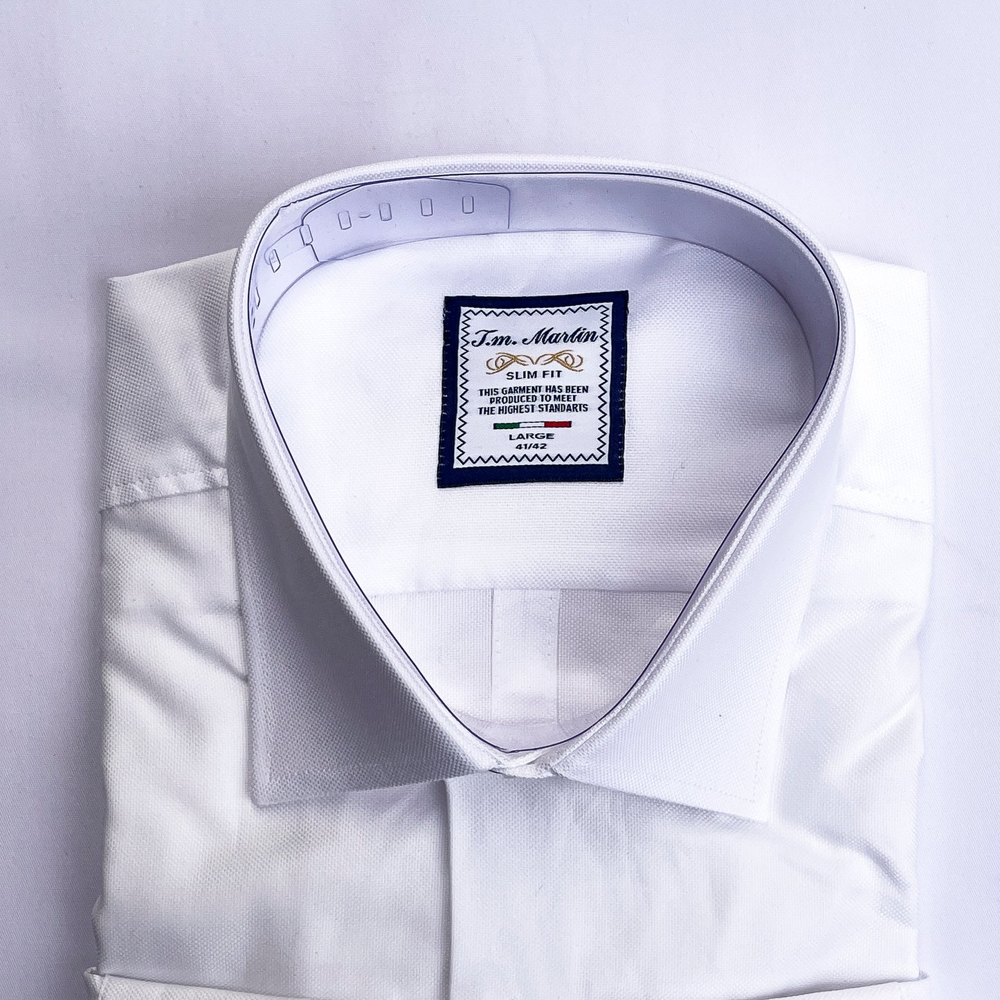 Men’s white smart fit cotton shirt - TM02