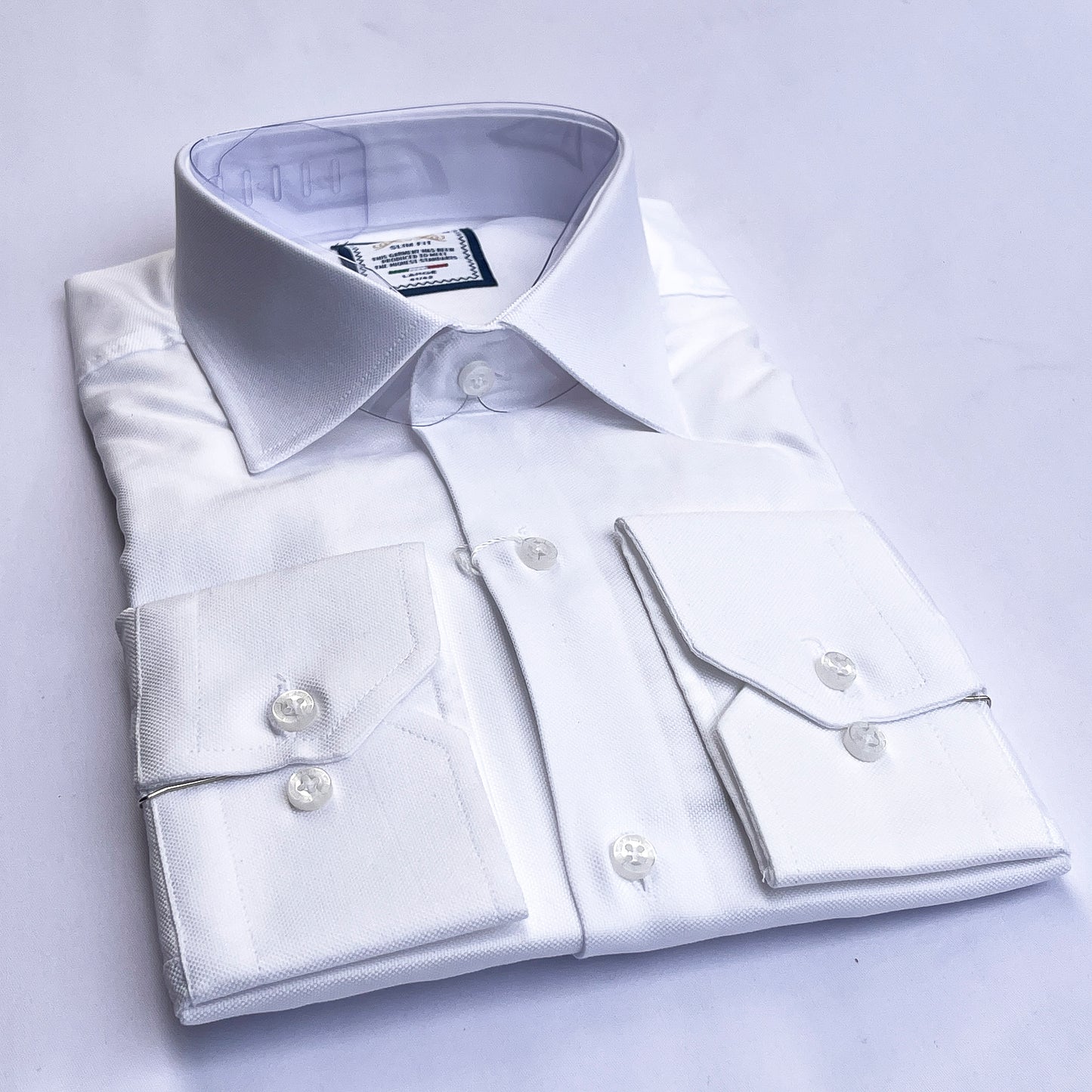 Men’s white smart fit cotton shirt - TM02