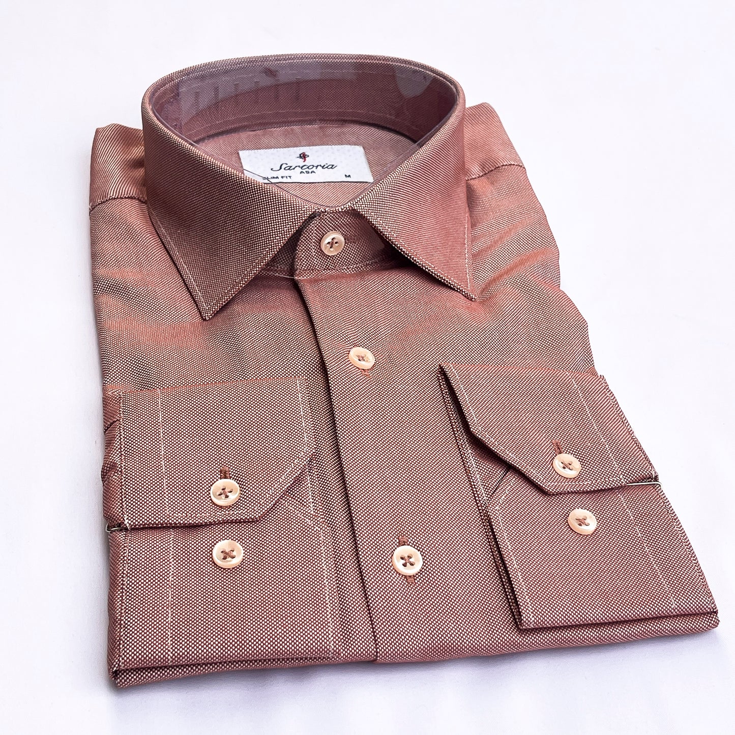 Men’s peach smart fit cotton shirt - S262