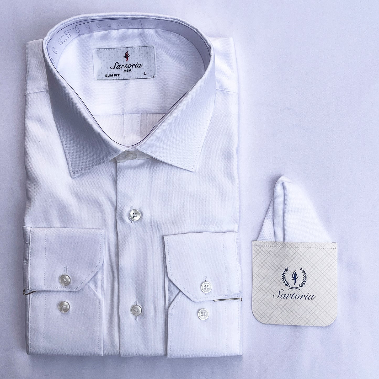 Men’s white smart fit cotton shirt - S262