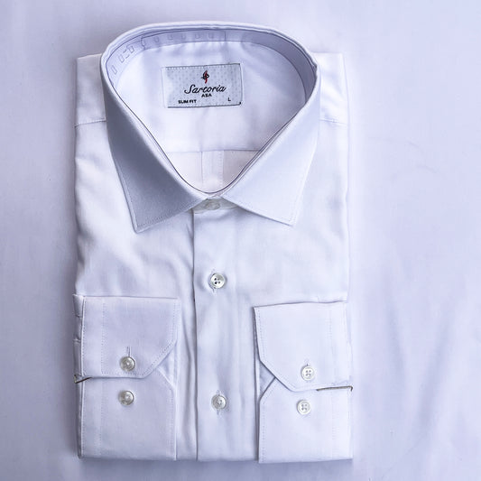 Men’s white smart fit cotton shirt - S262