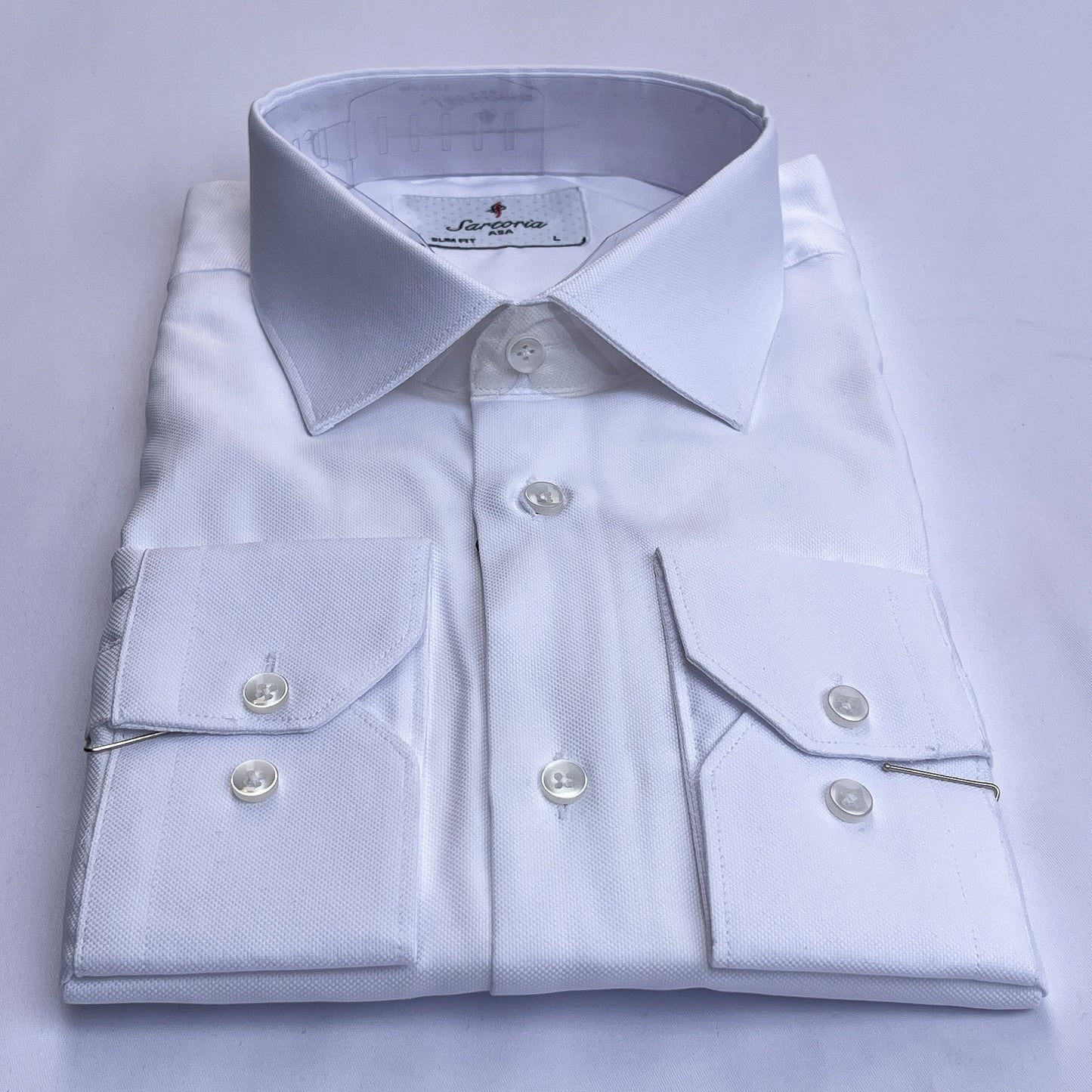 Men’s white smart fit cotton shirt - S262