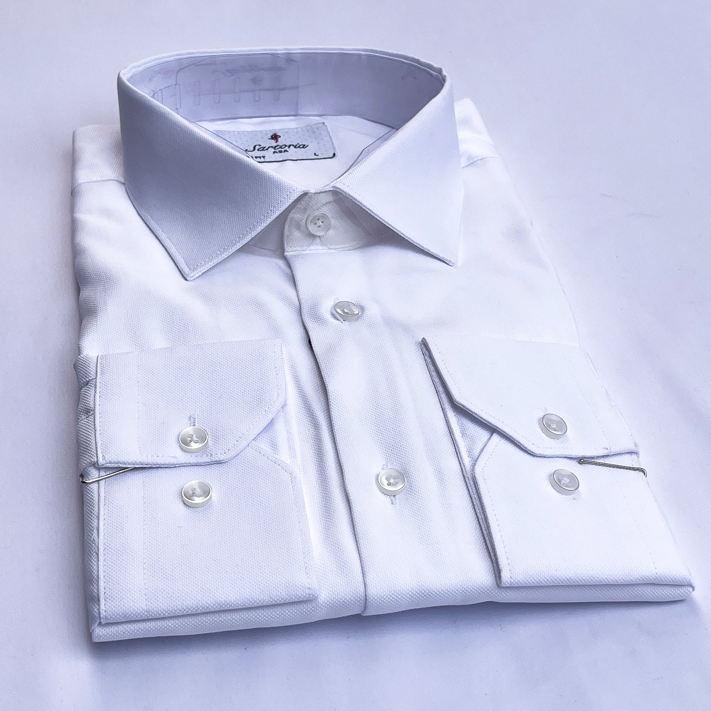 Men’s white smart fit cotton shirt - S262