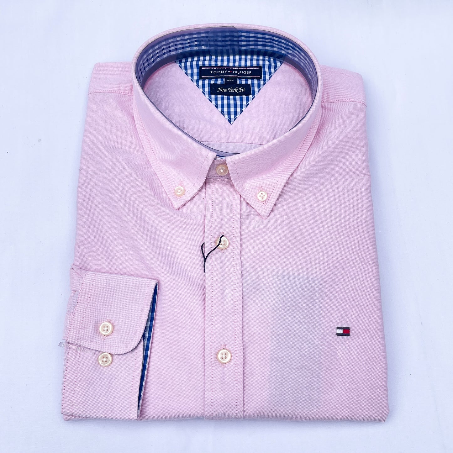 Men’s pink TM005 long-sleeve oxford shirt