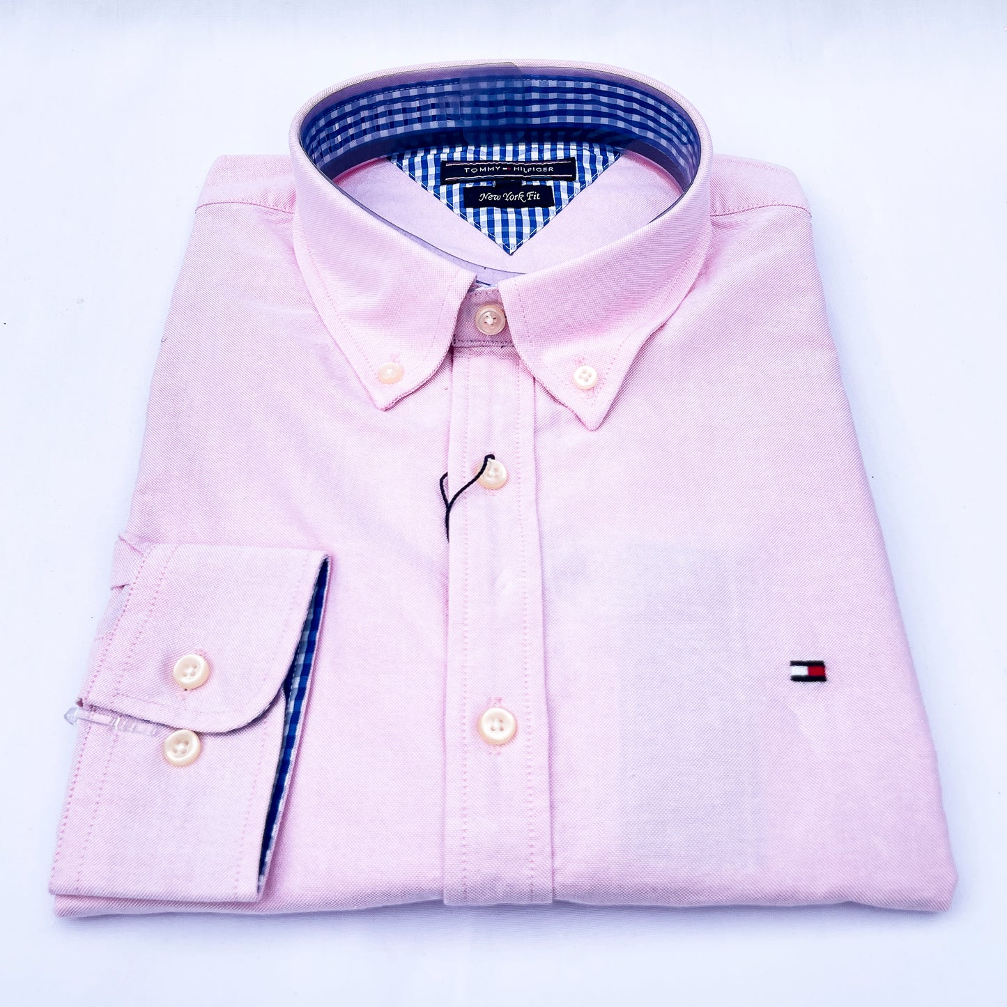 Men’s pink TM005 long-sleeve oxford shirt