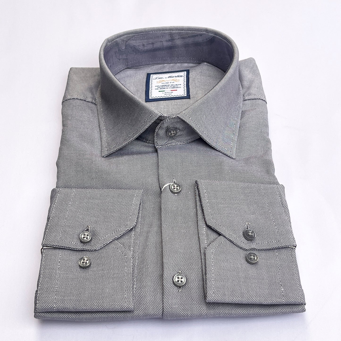 Men’s gray smart fit cotton shirt - TM02