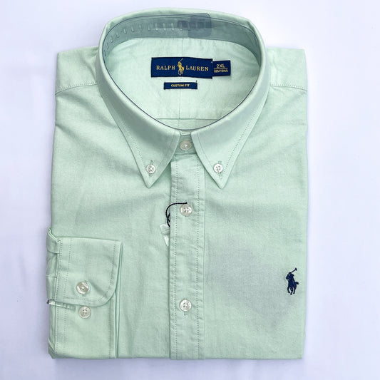 Men’s cyan P72 long-sleeve oxford shirt