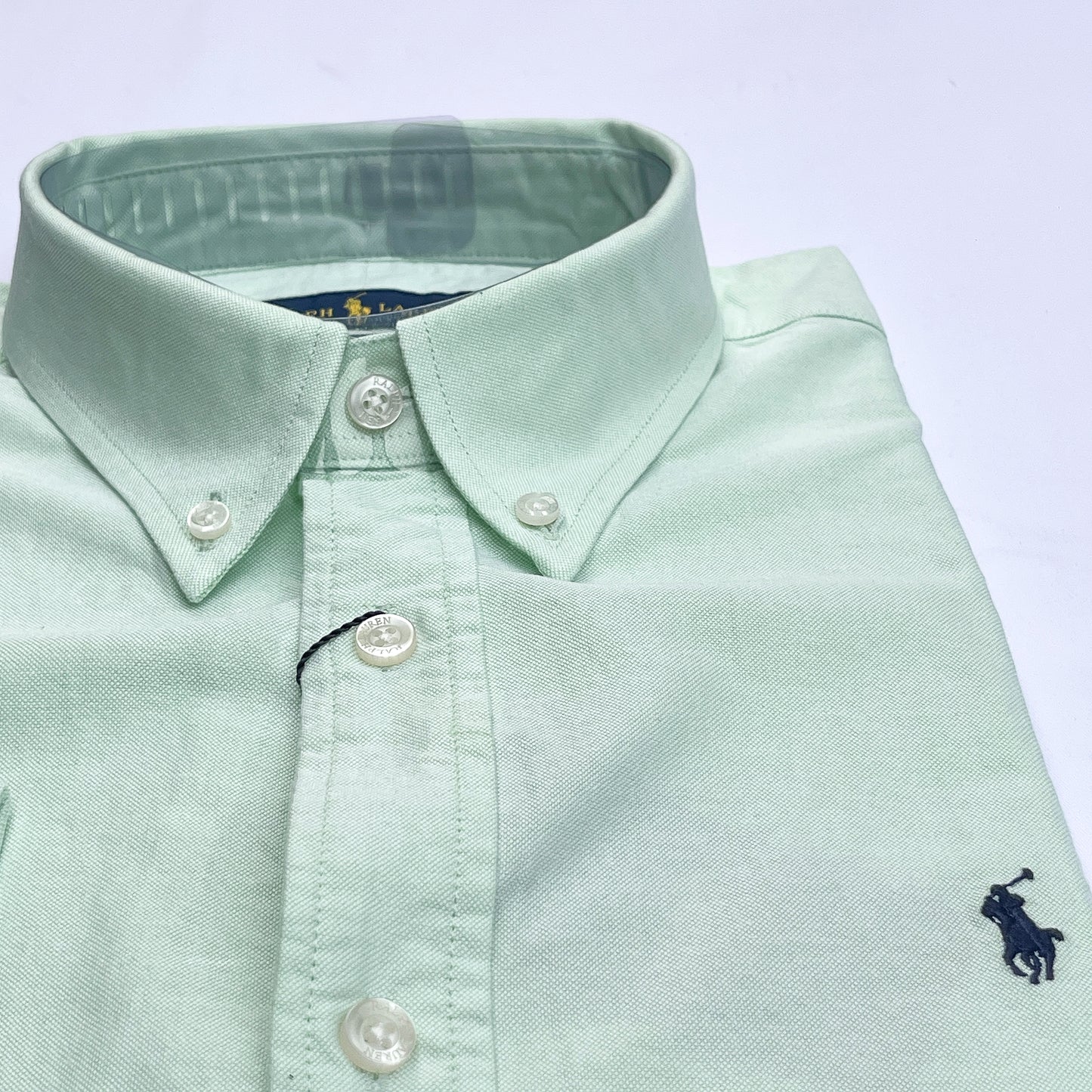 Men’s cyan P72 long-sleeve oxford shirt