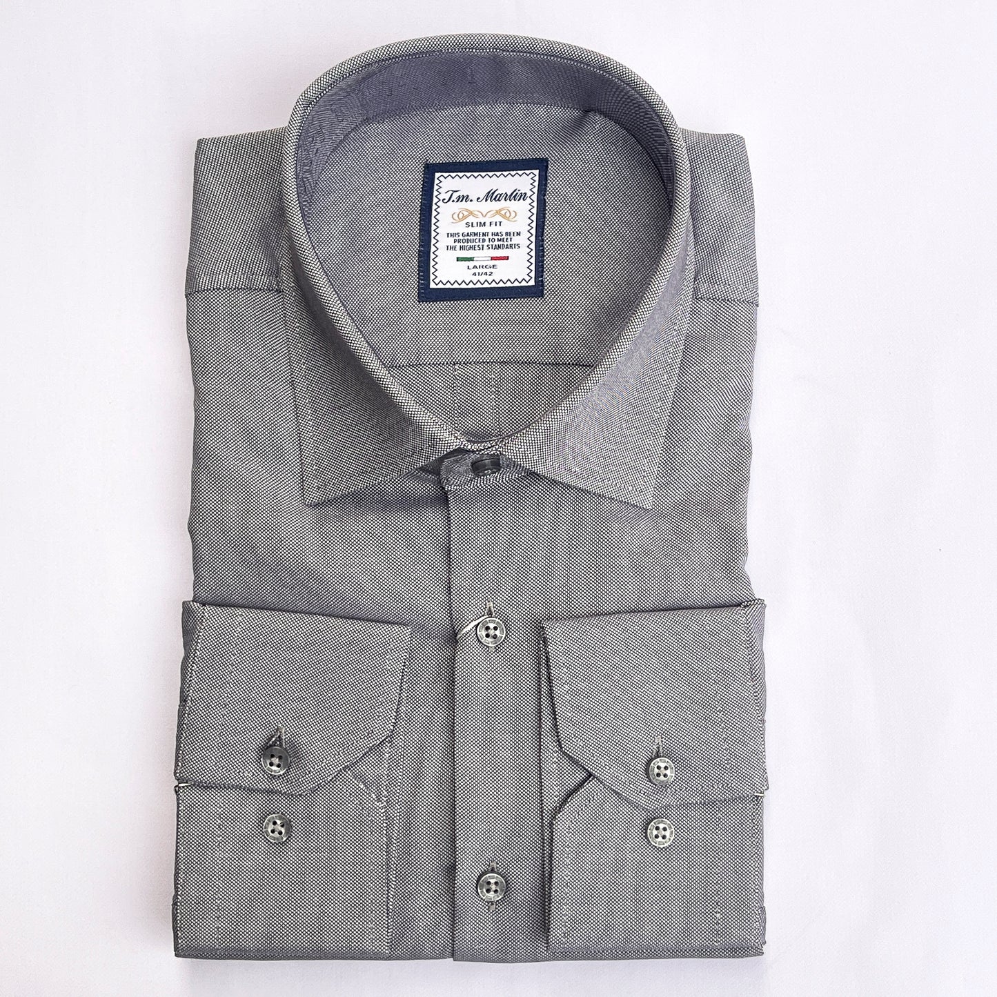 Men’s gray smart fit cotton shirt - TM02