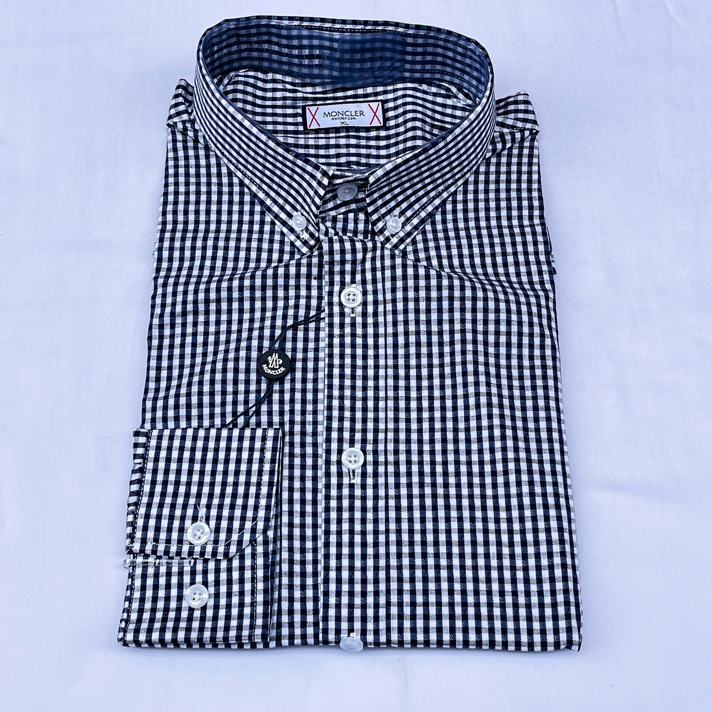 Men’s navy-blue M003 long-sleeve oxford shirt