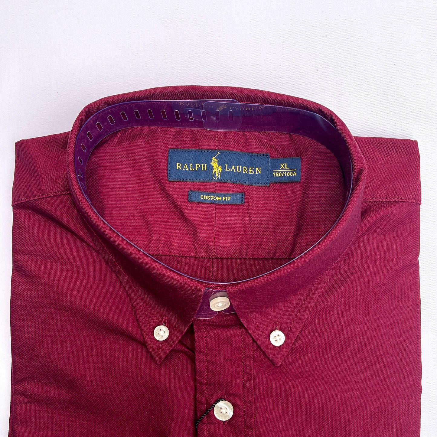 Men’s wine S23 long-sleeve oxford shirt