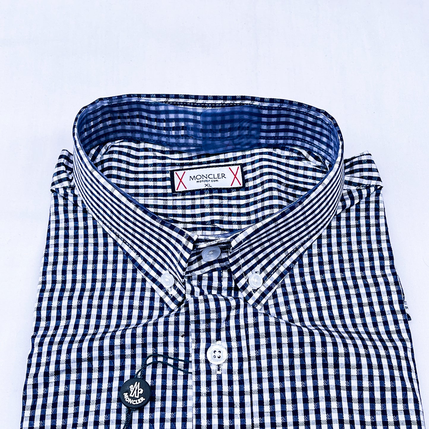 Men’s navy-blue M003 long-sleeve oxford shirt