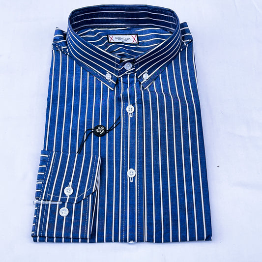 Men’s royal blue M009 long-sleeve oxford shirt