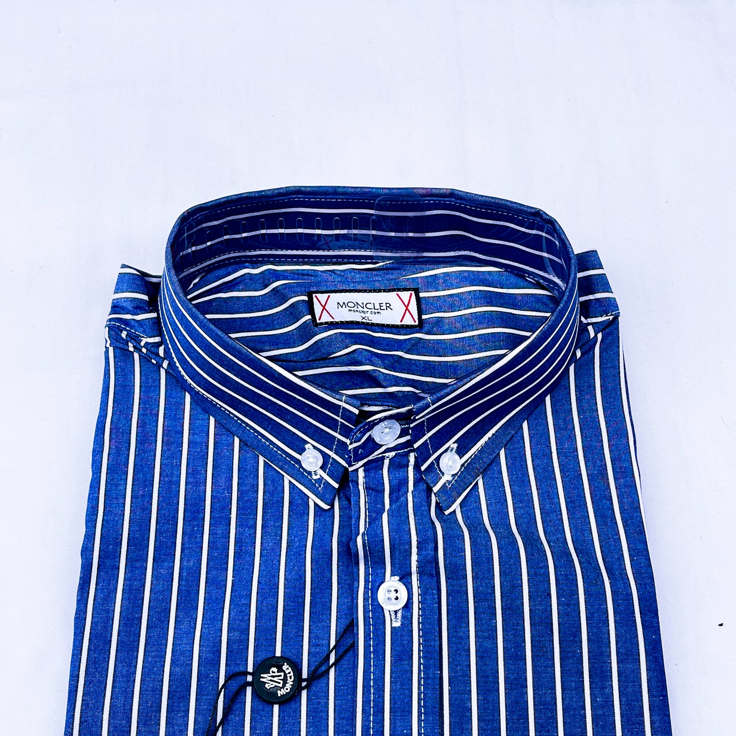 Men’s royal blue M009 long-sleeve oxford shirt