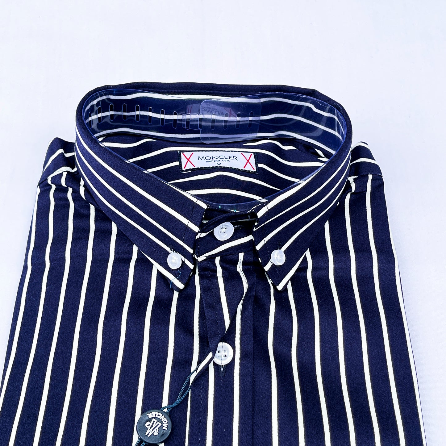 Men’s navy blue M009 long-sleeve oxford shirt