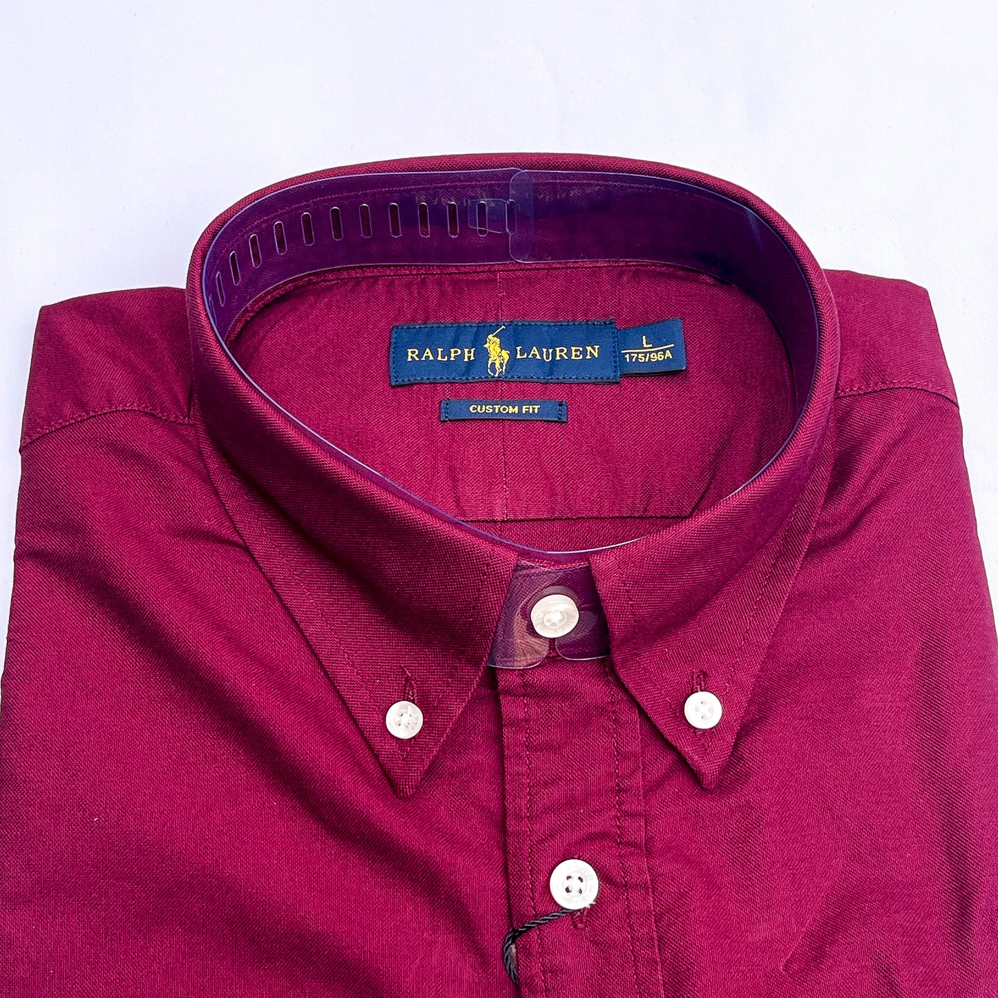 Men’s wine T14 long-sleeve oxford shirt