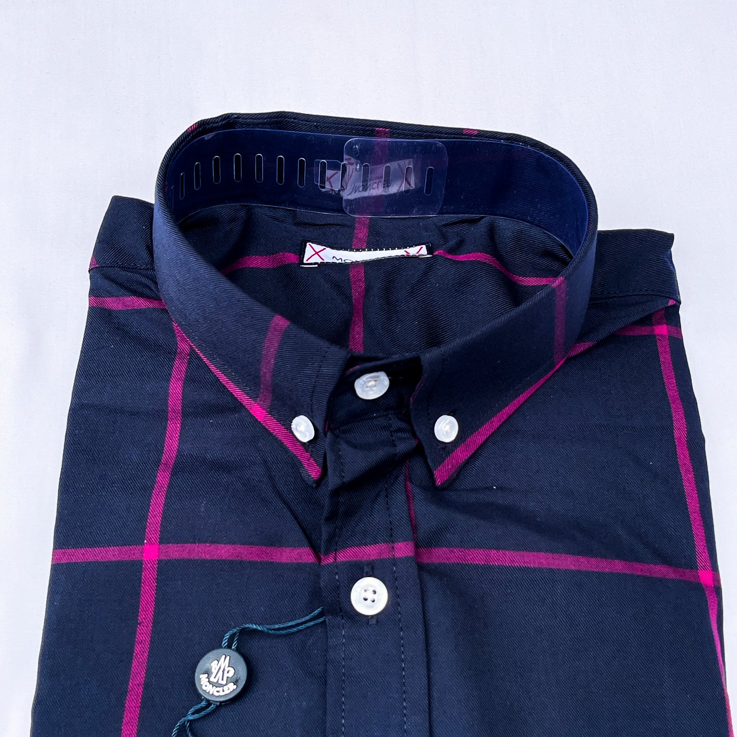 Men’s navy blue M011 long-sleeve oxford shirt