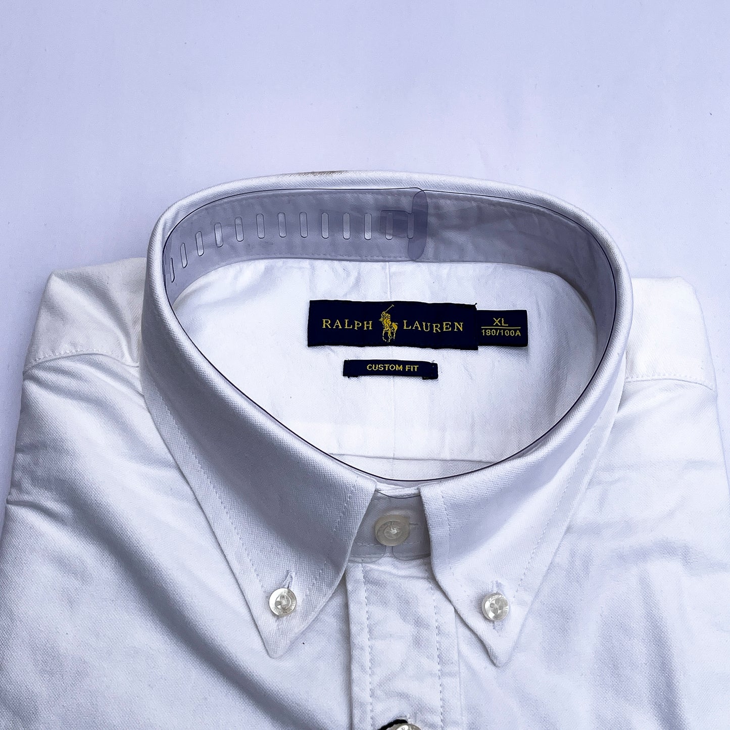 Men’s white T14 long-sleeve oxford shirt