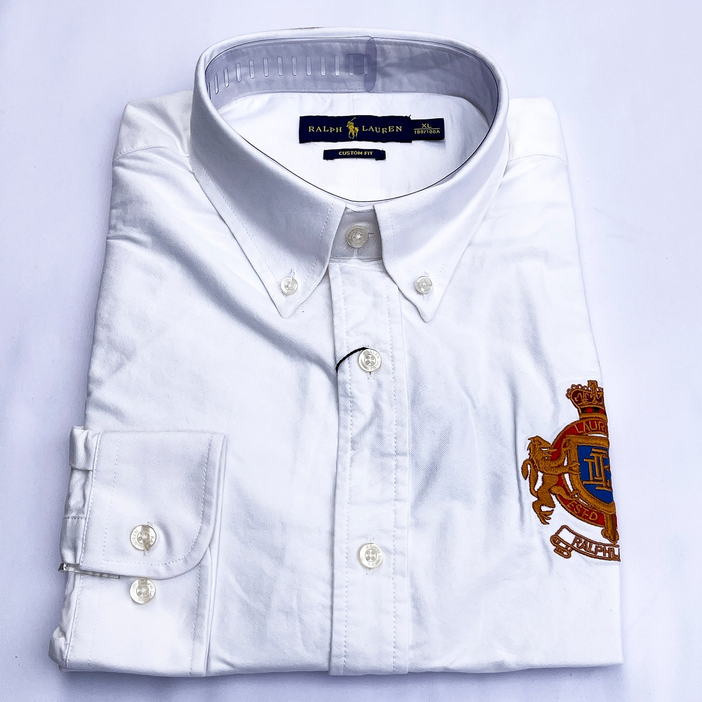 Men’s white T14 long-sleeve oxford shirt