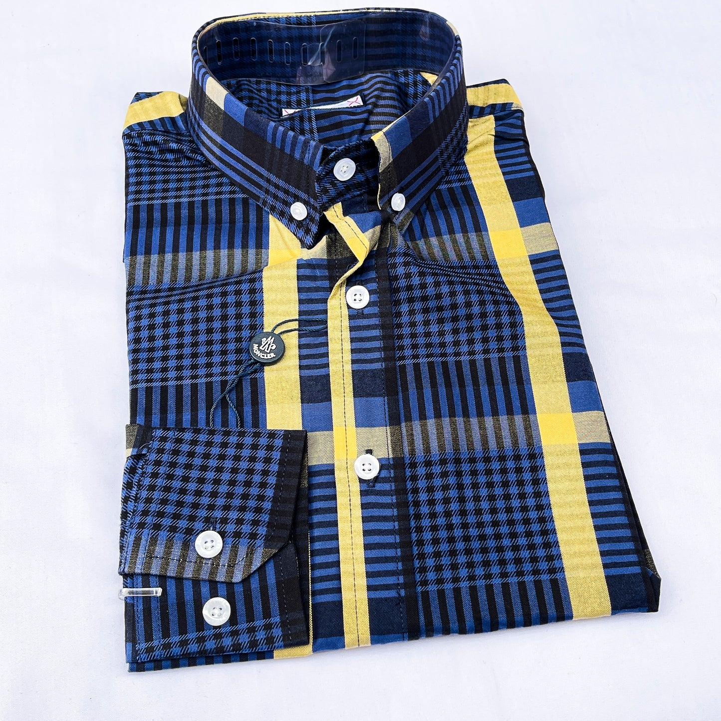 Men’s navy blue M026 long-sleeve oxford shirt