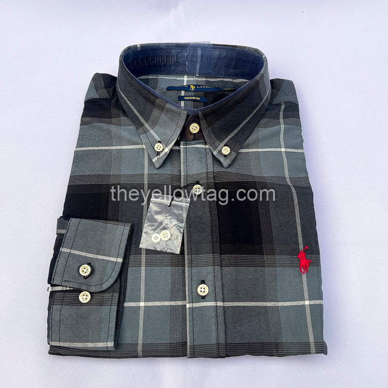 Shadow Plaid Classic Men Long Sleeve Shirt