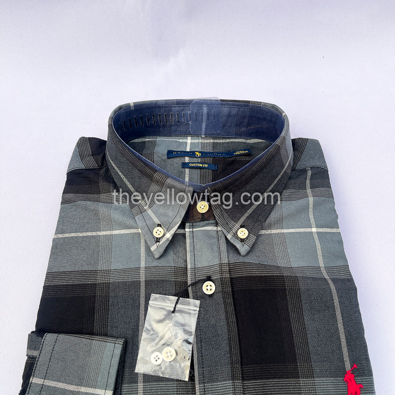Shadow Plaid Classic Men Long Sleeve Shirt