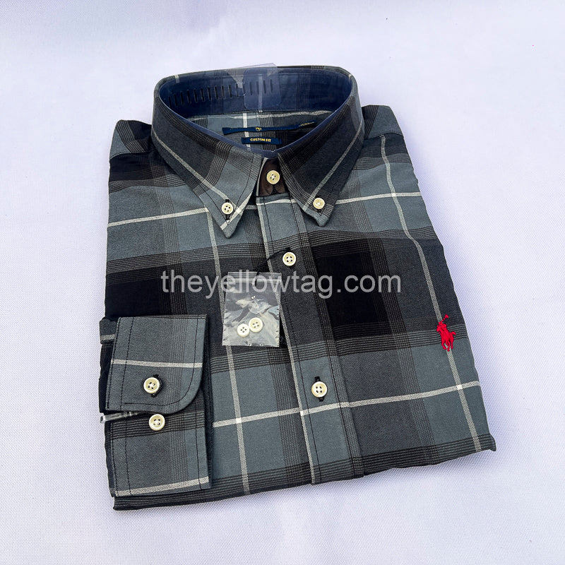 Shadow Plaid Classic Men Long Sleeve Shirt