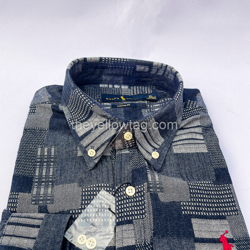 Urban Patchwork Classic Men Long Sleeve Shirt