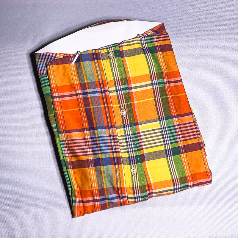 Custom fit long sleeve oxford men shirt - orange colorway