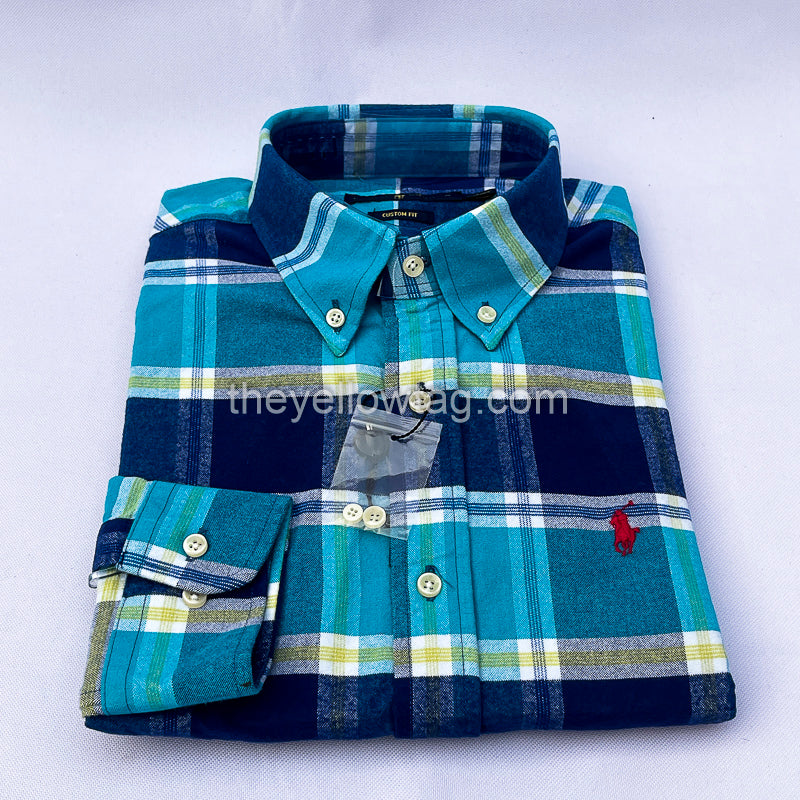 Coastal Plaid Classic Men Long Sleeve Shirt