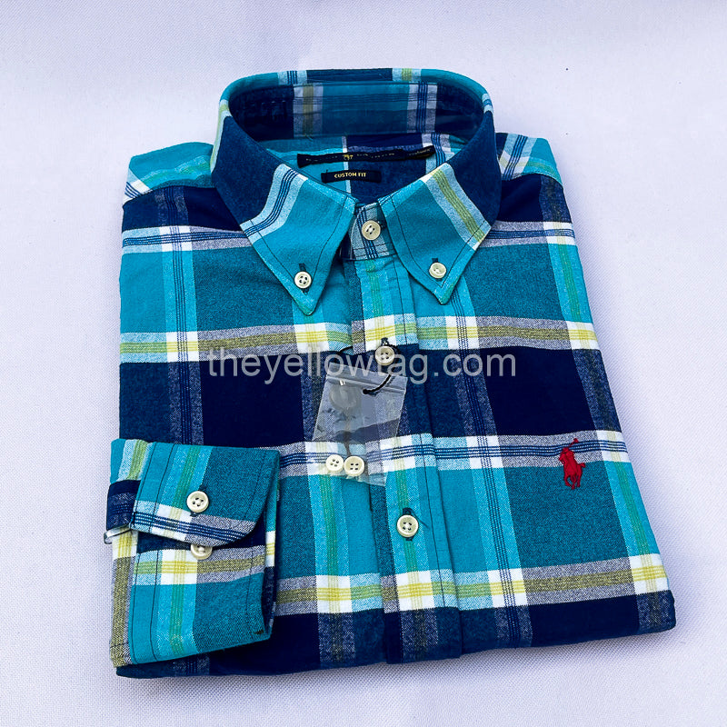 Coastal Plaid Classic Men Long Sleeve Shirt