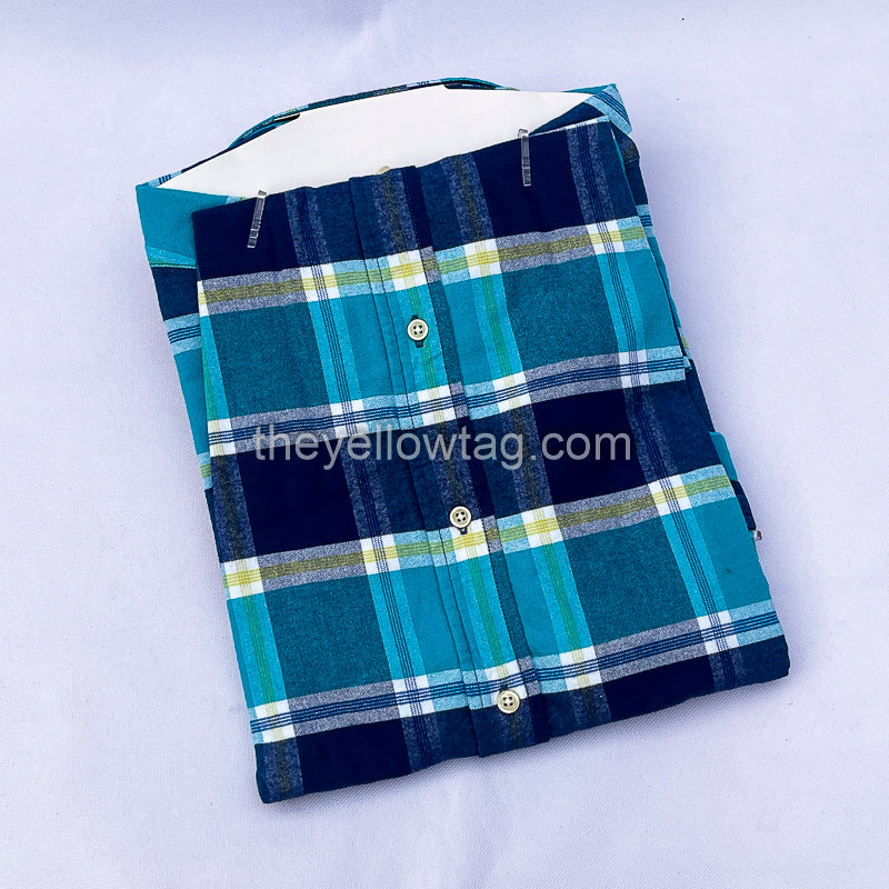 Coastal Plaid Classic Men Long Sleeve Shirt