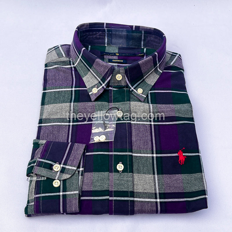 Twilight Check Classic Men Long Sleeve Shirt
