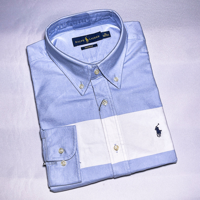 PRL sky blue oxford men long sleeve shirt