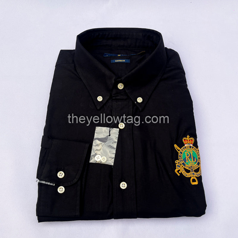 Black Oxford Classic Men Long Sleeve Shirt