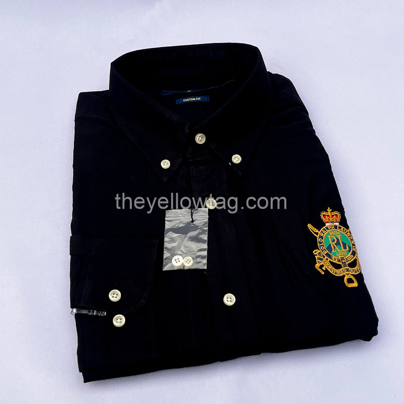 Black Oxford Classic Men Long Sleeve Shirt
