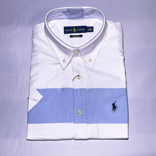 PRL white oxford men short sleeve shirt