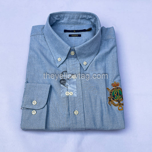 Essential Oxford Blue Men Long Sleeve Shirt