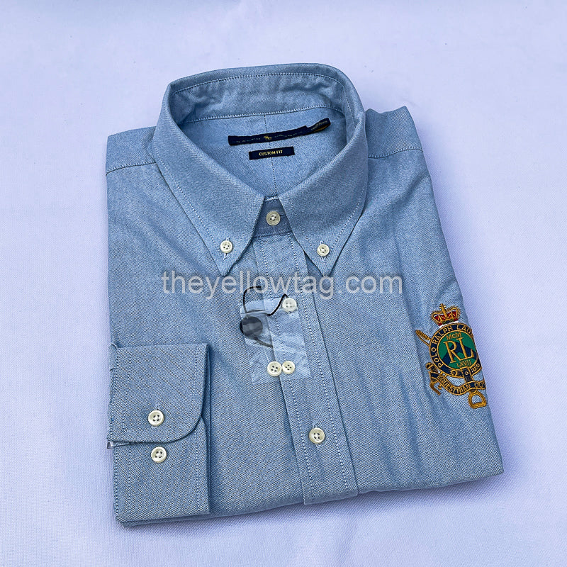 Essential Oxford Blue Men Long Sleeve Shirt