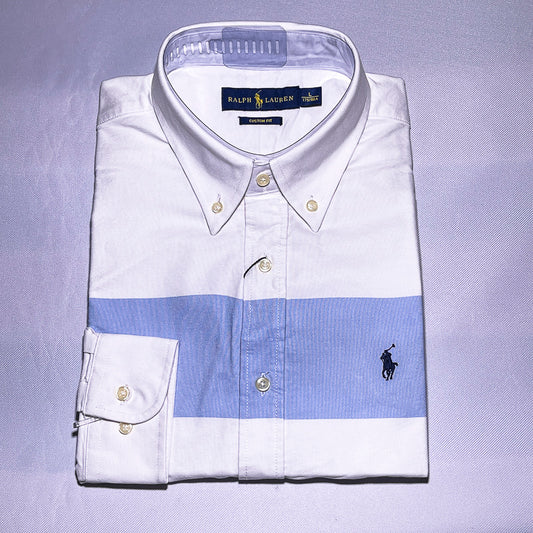 PRL white oxford men long sleeve shirt