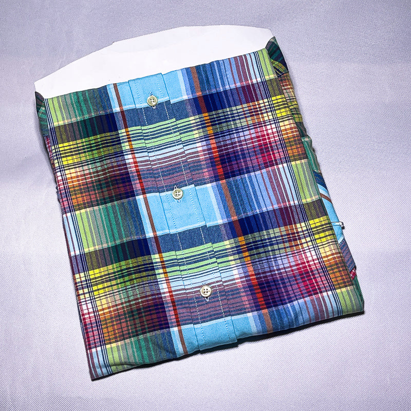 Custom fit short sleeve oxford men shirt - multi colorway