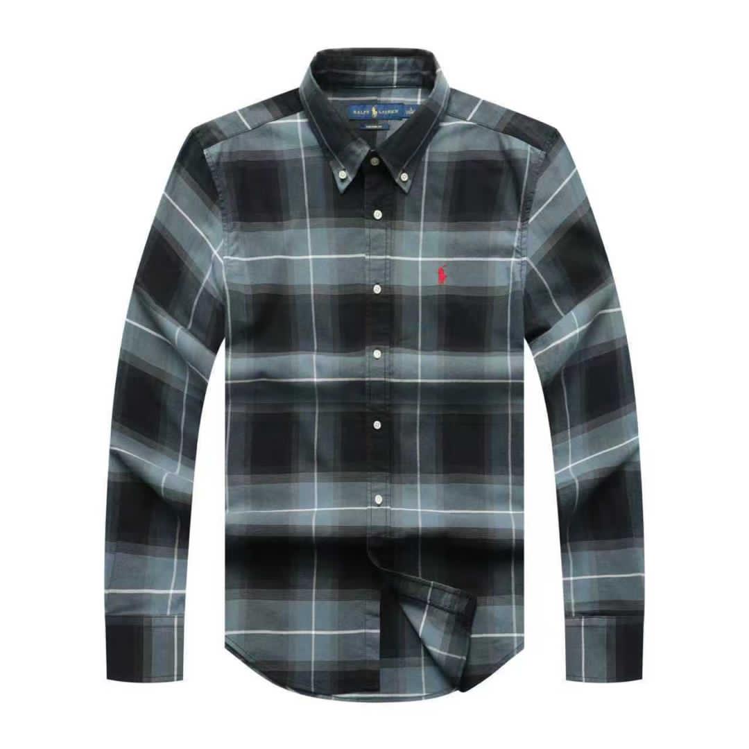 Shadow Plaid Classic Men Long Sleeve Shirt